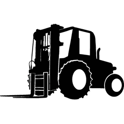 Rought Terrain Forklift Icon Black