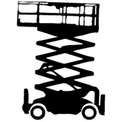 Scissor Rough Terrain Forklift Icon Black