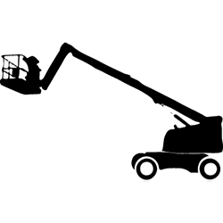 Telescopic Boom Forklift Icon Black